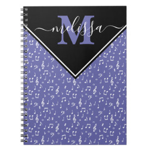 Music symbols personalized notebook