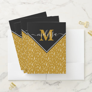 Music symbols personalized   pocket folder