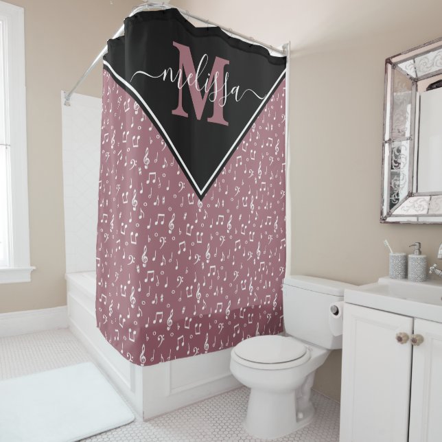 Music symbols personalized  shower curtain (In Situ)