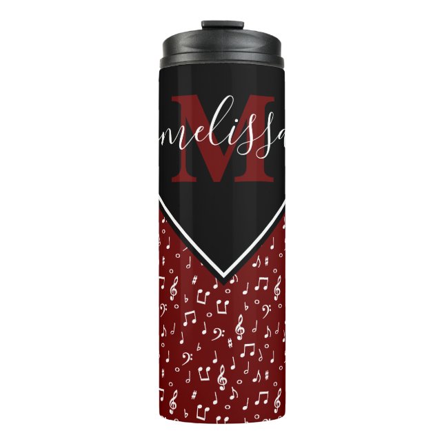 Music symbols personalized  thermal tumbler (Front)