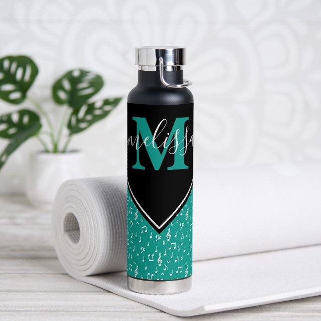 Music symbols personalized  water bottle (Yoga)