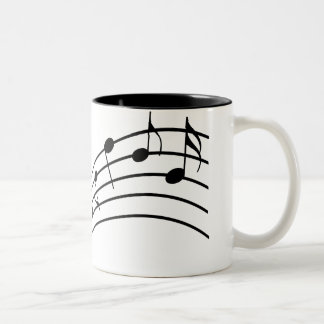 Music Symbols Wavy Staffs Musician's Frosted Glass Two-Tone Coffee Mug