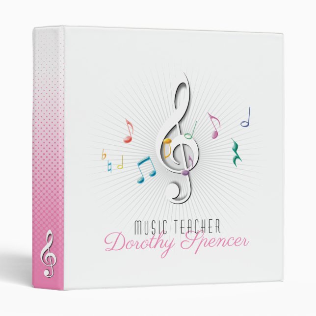 Music Teacher 3 Ring Binder (Front/Spine)