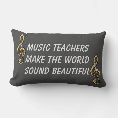 Music Teacher Appreciation Gold Clef Classroom Lumbar Pillow