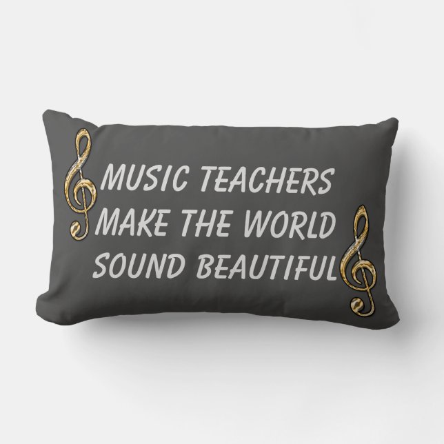 Music Teacher Appreciation Gold Clef Classroom Lumbar Pillow (Front)