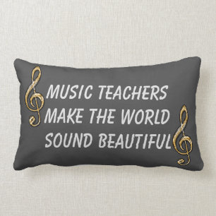 Music Teacher Appreciation Gold Clef Classroom Lumbar Pillow