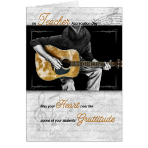 Music Teacher Appreciation Guitarist Cards