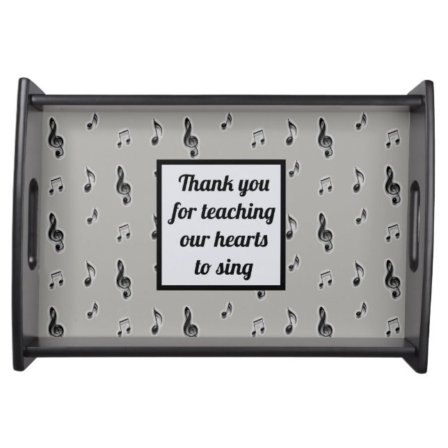 Music Teacher Appreciation Musical Notes Classroom Serving Tray (Front)