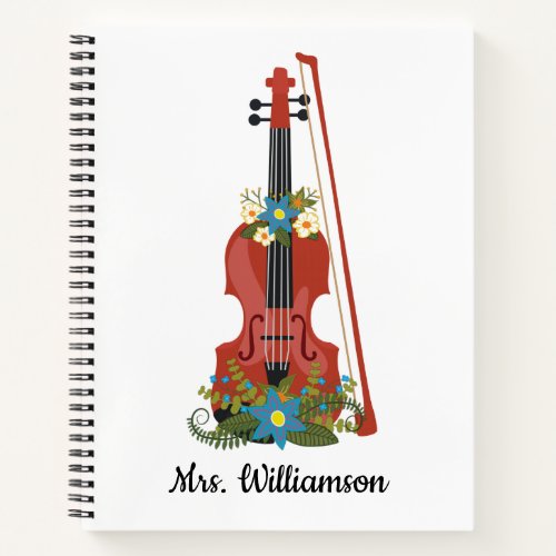 Music Teacher Appreciation Orchestra Violin Viola Notebook