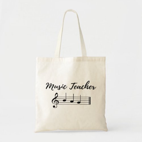 Music Teacher Bag Written In Music Notes 