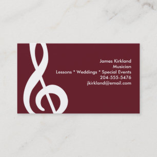 Music Teacher Band Director Studio Music Clef Business Card