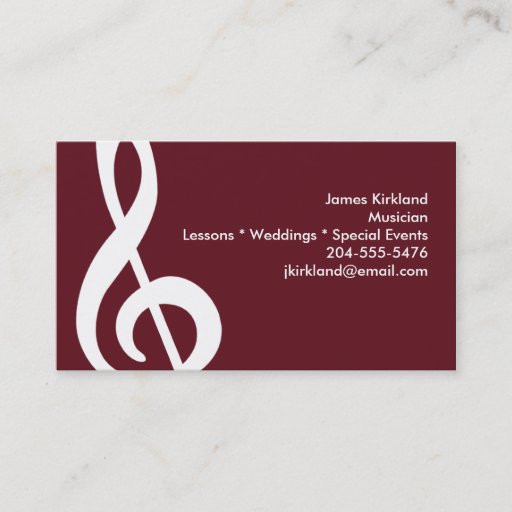 Customizable Modern Treble Clef Business Card Templates
