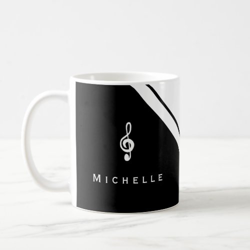 Music Teacher Black White Trendy Coffee Mug