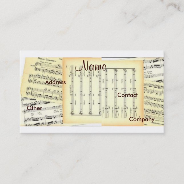 Music Teacher Business Card - Customizable (Front)