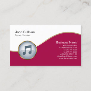Music Teacher Business Card Music Note Icon
