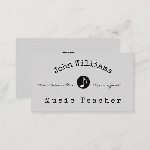 music teacher business card with musical note