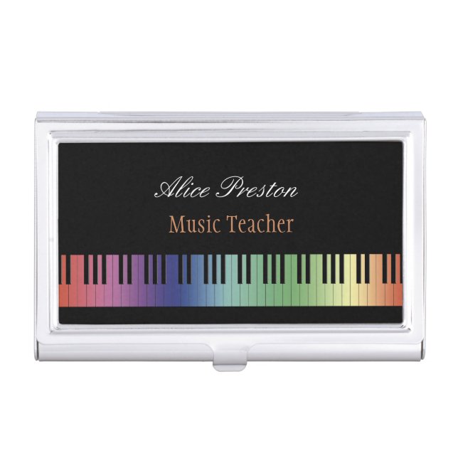 Music Teacher Business Cards Holder (Front)