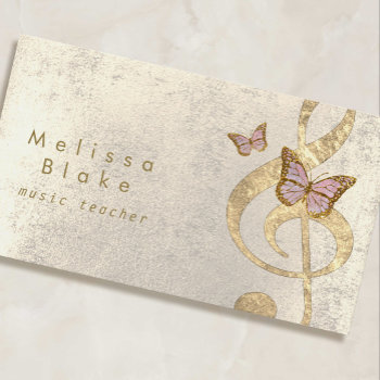 Music Teacher Butterflies Design Business Card by musickitten at Zazzle
