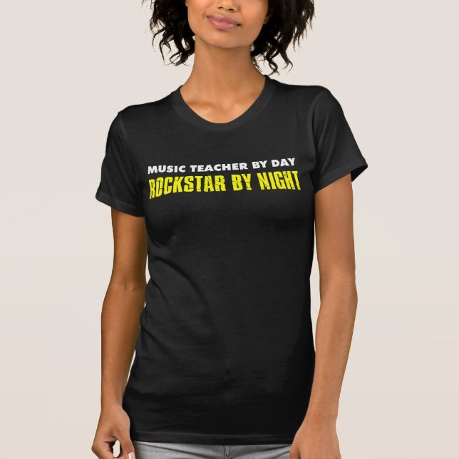 Music Teacher By Day Rockstar Night T-Shirt (Front)
