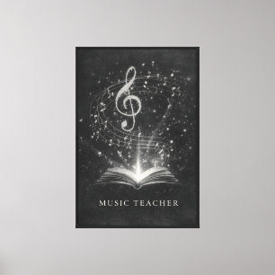 Music Teacher Chalk Dust Constellation Art Canvas Print