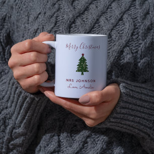 Music Teacher Christmas Tree Modern Two-Tone Coffee Mug