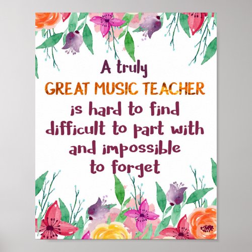 Music Teacher Classroom Decor Appreciation Gift