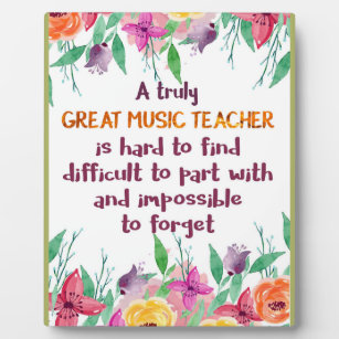 Music Teacher Classroom Decor Appreciation Gift Plaque