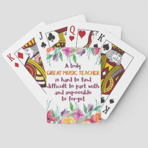 Music Teacher Classroom Decor Appreciation Gift Poker Cards