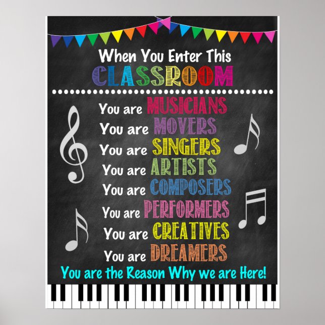 Music Teacher Classroom Poster (Front)