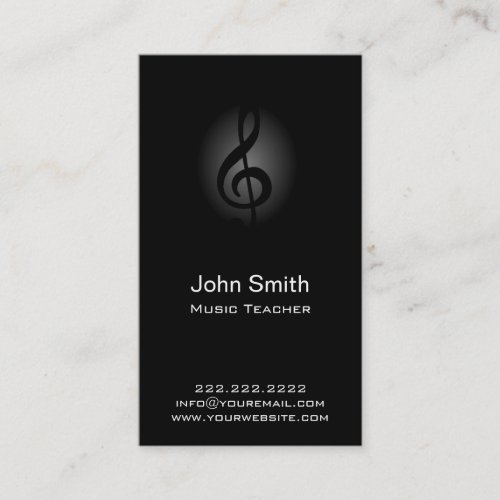 Classy Dark Music Teacher Business Card
