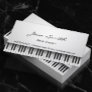 Music Teacher Classy White Piano Musical Business Card