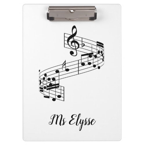 Music Teacher Clipboards Musical Notes with Name