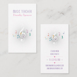Music Teacher Color Business Card