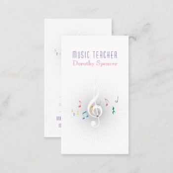 Music Teacher | Color Business Card by bestcards4u at Zazzle