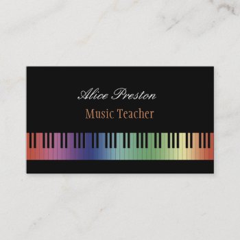 Music Teacher | Colorful Business Card by wierka at Zazzle