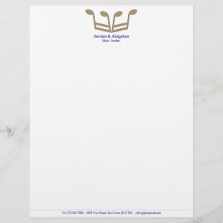 Music Teacher Crown Letterhead