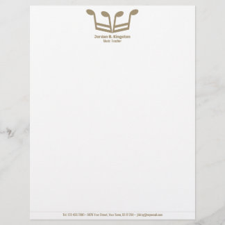 Music Teacher Crown Letterhead