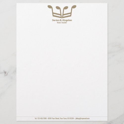 Music Teacher Crown Letterhead
