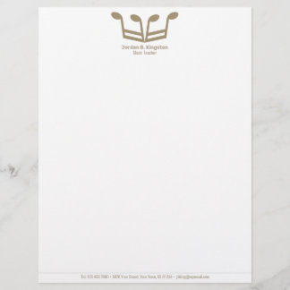 Music Teacher Crown Letterhead