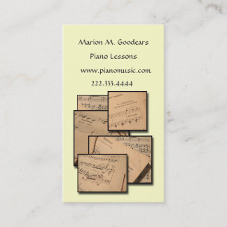 Music Teacher Custom Color Business Card