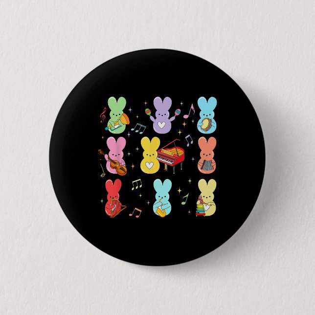 Music Teacher Easter Day  Button (Front)