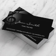 Music Teacher Elegant Dark Clef Business Card at Zazzle