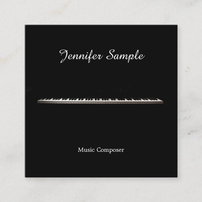 Music Teacher Elegant Musician Template Modern Square Business Card (Front)