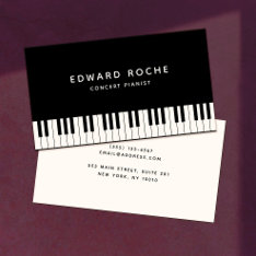 Music Teacher Elegant Pianist Piano Keys Business Card at Zazzle