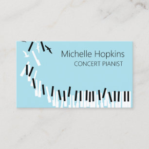 Music Teacher Elegant Piano Keys Business Card