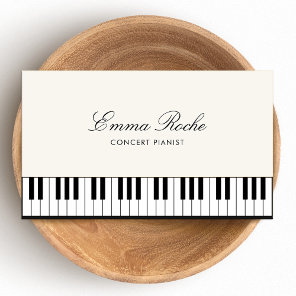 Music Teacher Elegant  Piano Keys Business Card