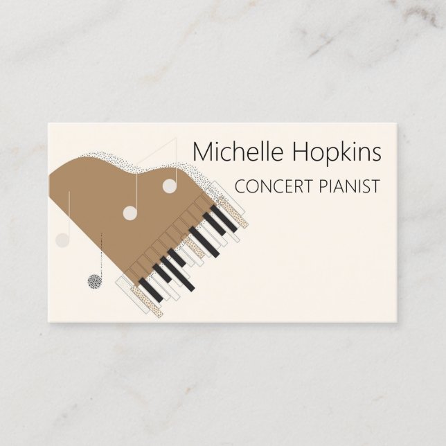 Music Teacher Elegant Piano Keys Calling Card (Front)