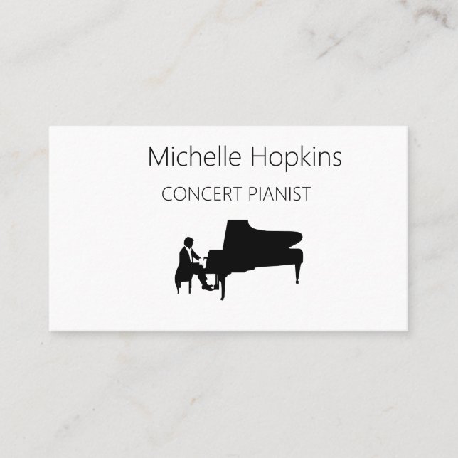Music Teacher Elegant Piano Keys Calling Card (Front)