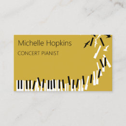 Music Teacher Elegant Piano Keys Calling Card