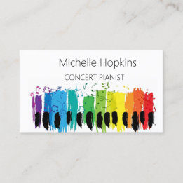 Music Teacher Elegant Piano Keys Calling Card
